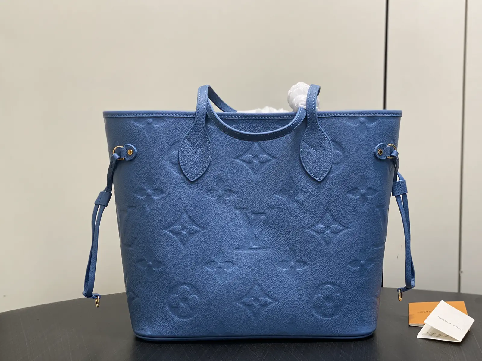 Louis Vuitton Blue Embossed Leather Tote Bag image 1