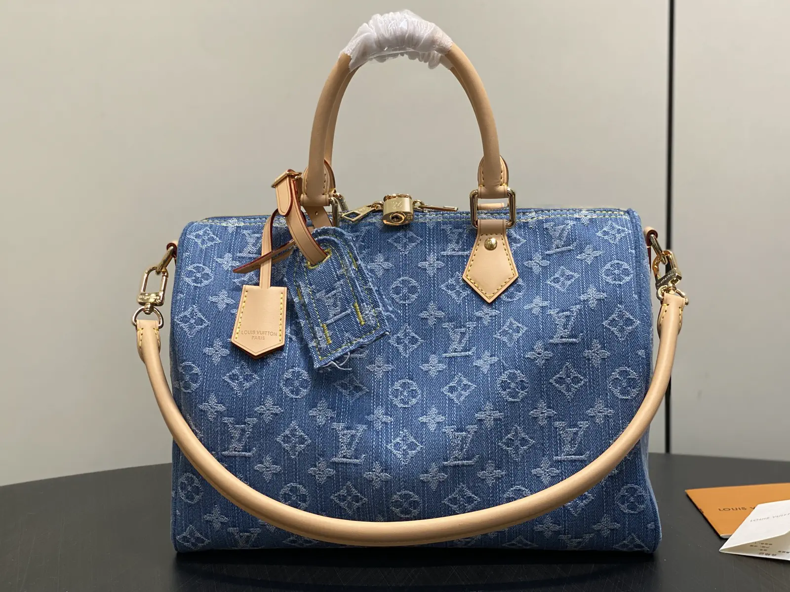 Louis Vuitton Monogram Denim Speedy Bandoulière 30 Top Handle Bag image 1