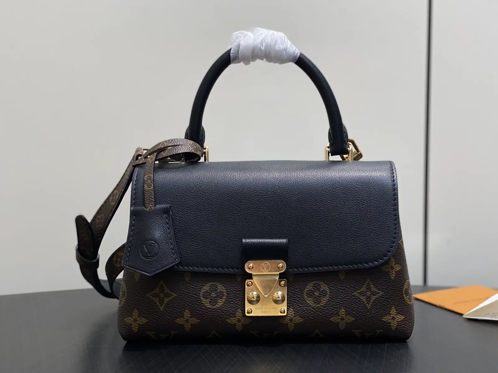 Louis Vuitton Monogram Black Flap Top Handle Bag image 1