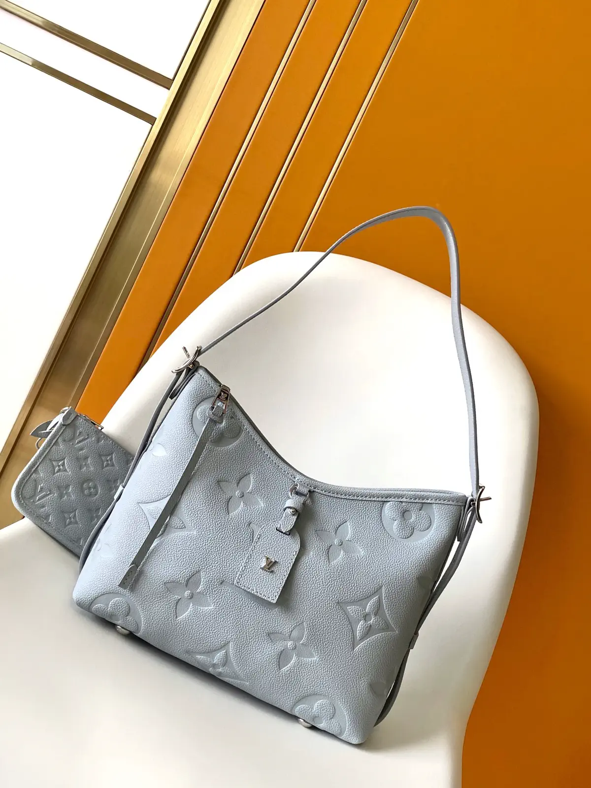 Louis Vuitton Light Blue Monogram Empreinte CarryAll PM Bag image 1