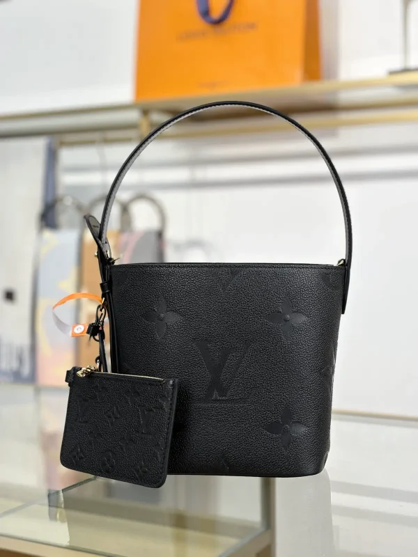 Louis Vuitton Black Monogram Bucket Bag with Pouch image 1