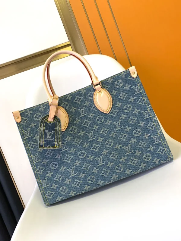 Louis Vuitton Onthego MM Monogram Denim Tote Bag image 1