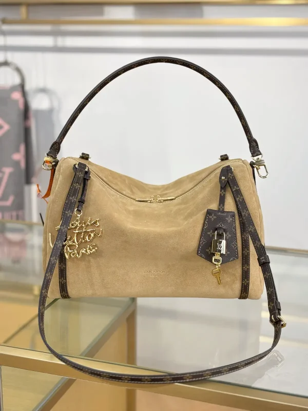 Louis Vuitton Camel Suede Medium Shoulder Bag image 1