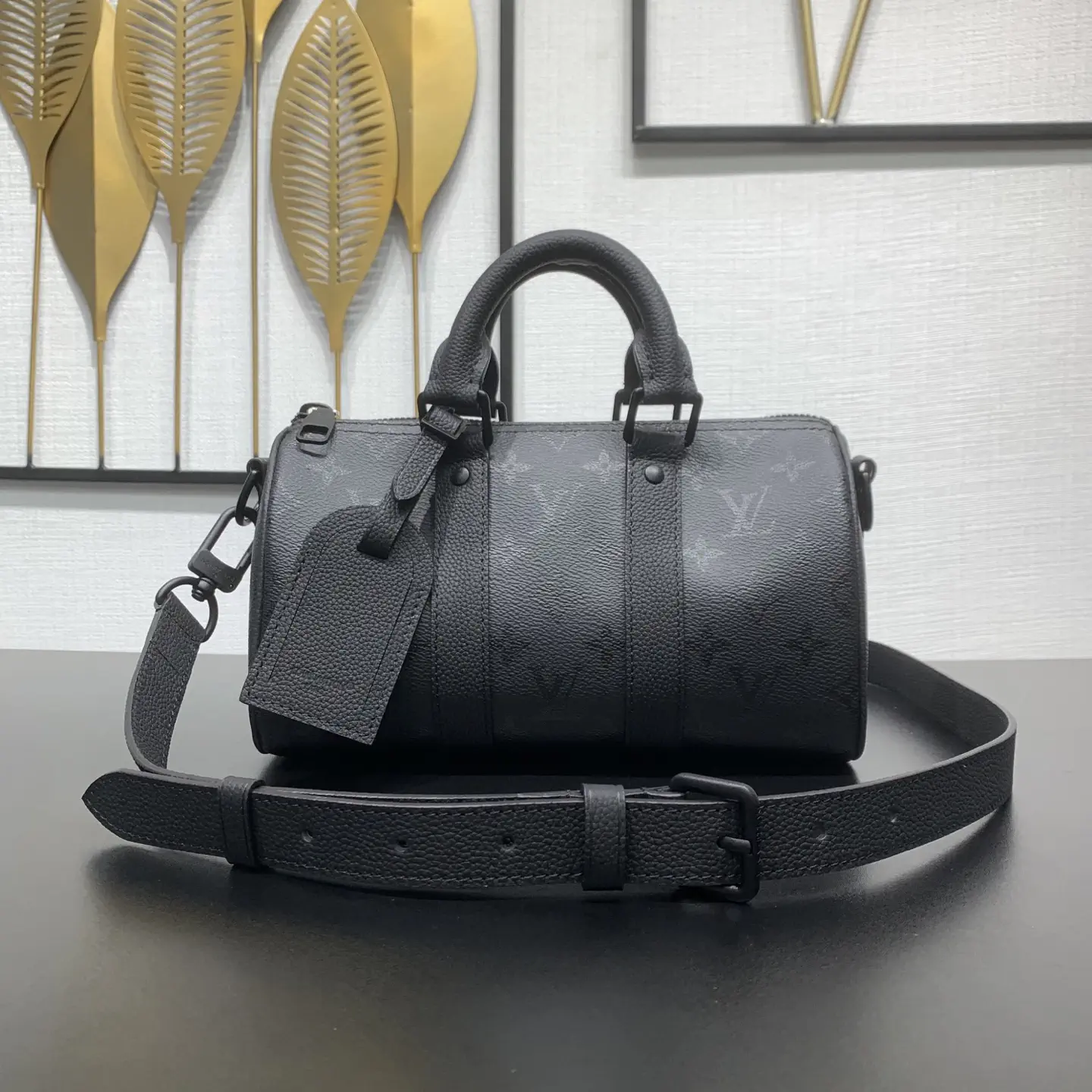 Louis Vuitton Monogram Midnight Keepall Bandoulière 25 Duffle Bag image 1
