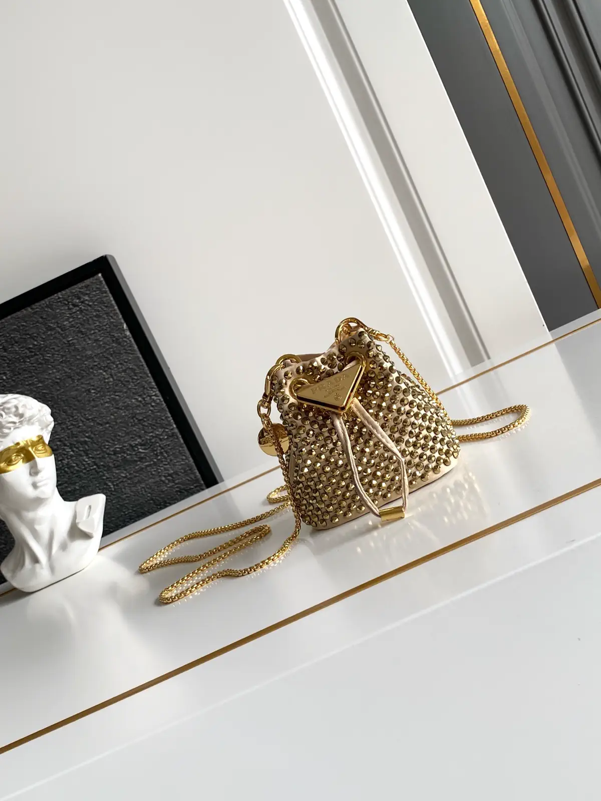 Prada Crystal Mini Bucket Bag image 1
