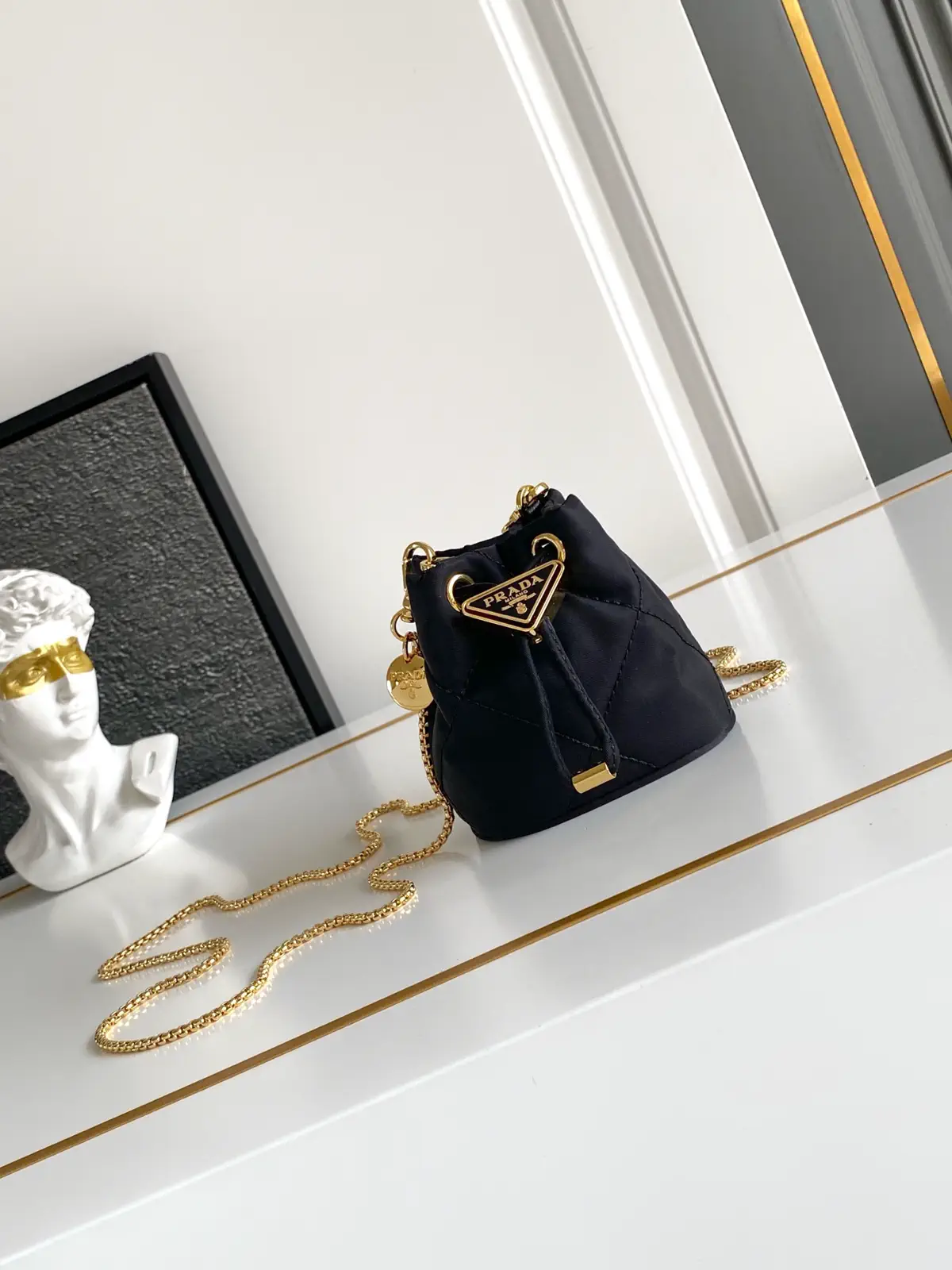 Prada Quilted Nylon Mini Bucket Bag image 1
