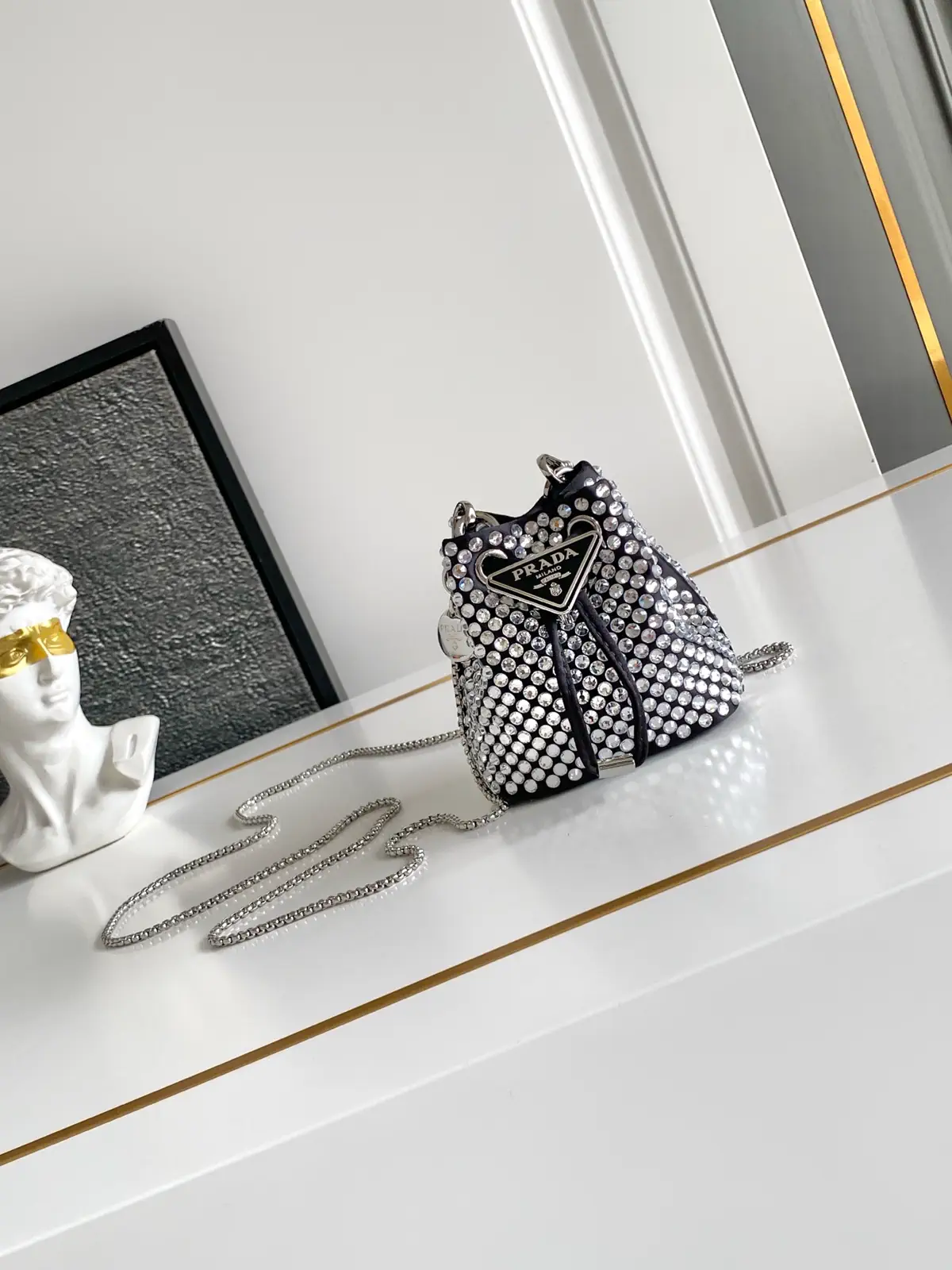 Prada Crystal Mini Bucket Bag image 1