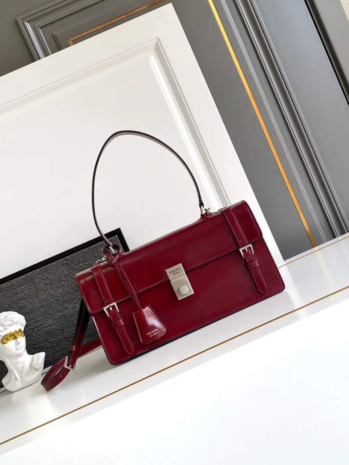 Prada Leather Top Handle Shoulder Bag image 1
