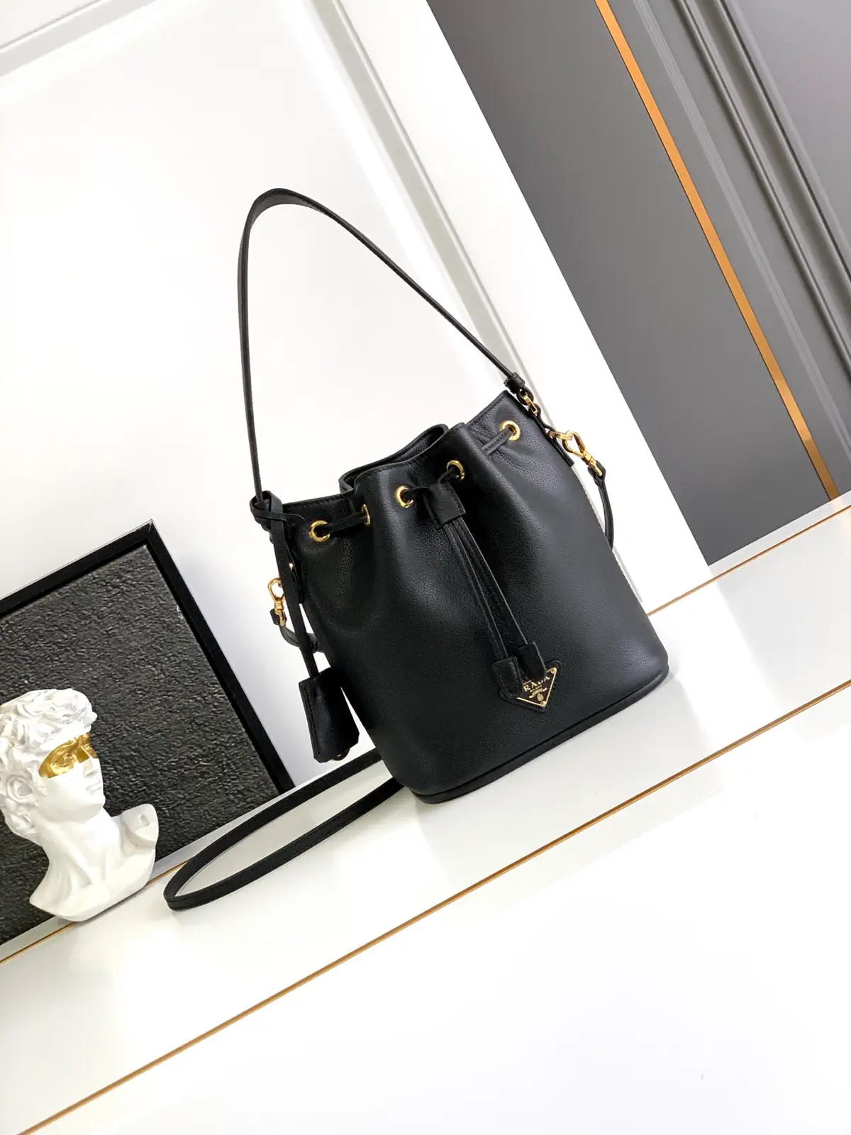 Prada Leather Mini Bucket Bag image 1