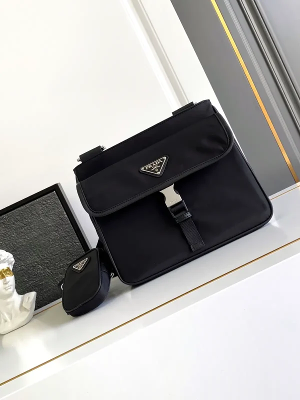 Prada Nylon Crossbody Bag with Detachable Pouch Charm image 1
