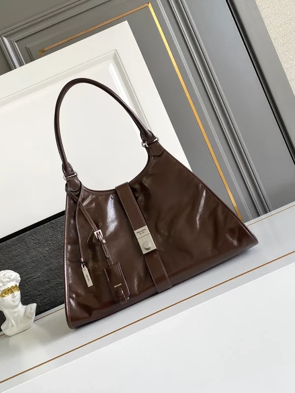 Prada Brown Buckle Closure Shoulder Bag image 1