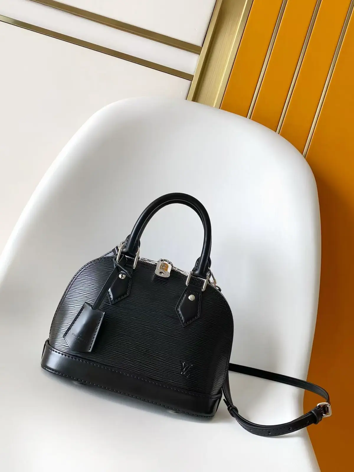 Louis Vuitton Black Epi Leather Alma BB Top Handle Bag image 1