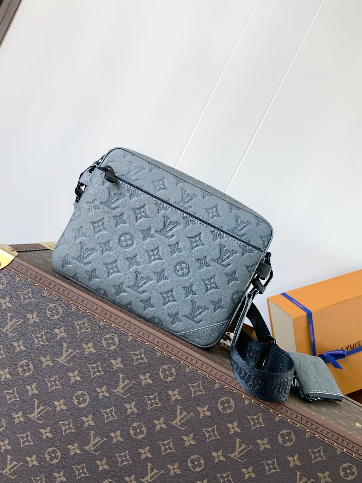 Louis Vuitton Grey Monogram Embossed Trio Messenger Bag image 1