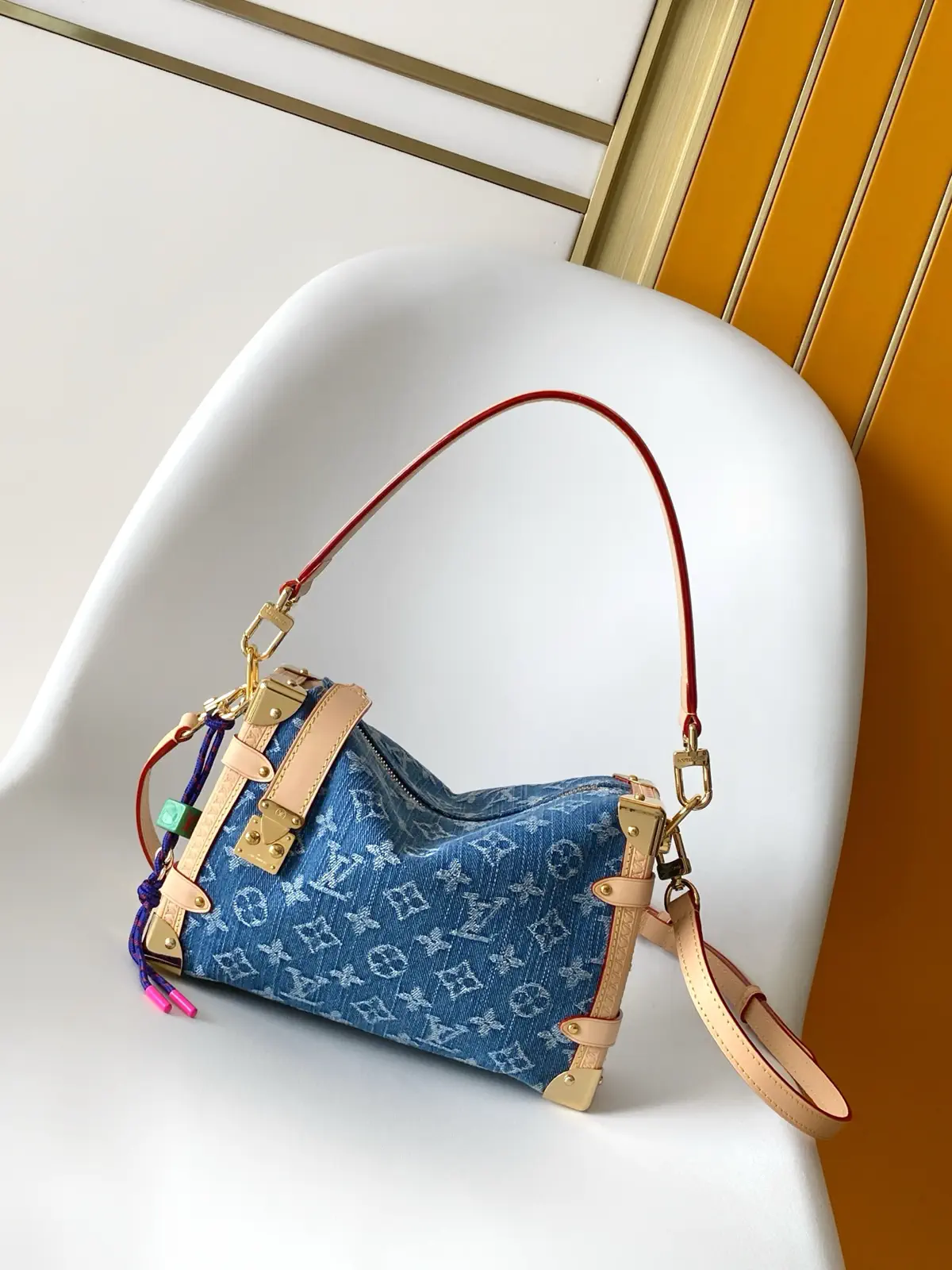 Louis Vuitton Side Trunk MM Monogram Denim Bag image 1