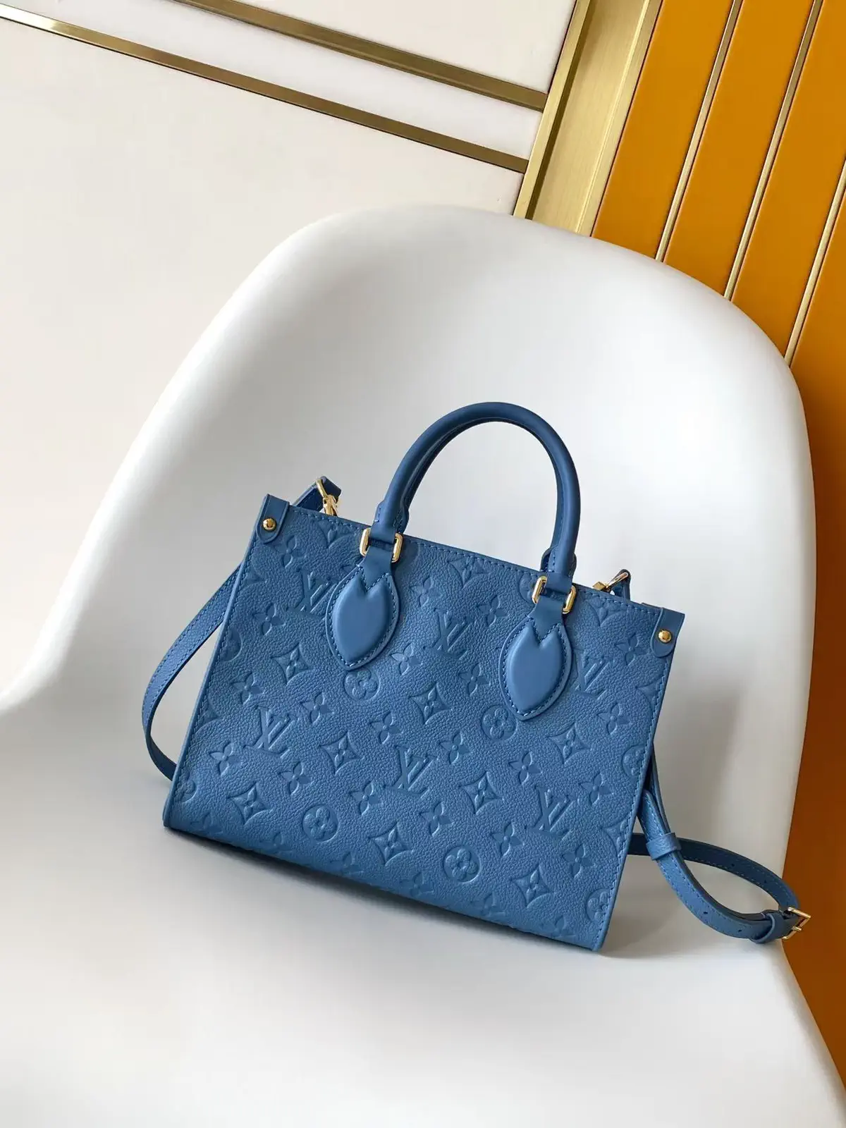Louis Vuitton Blue Monogram OnTheGo Tote Bag image 1