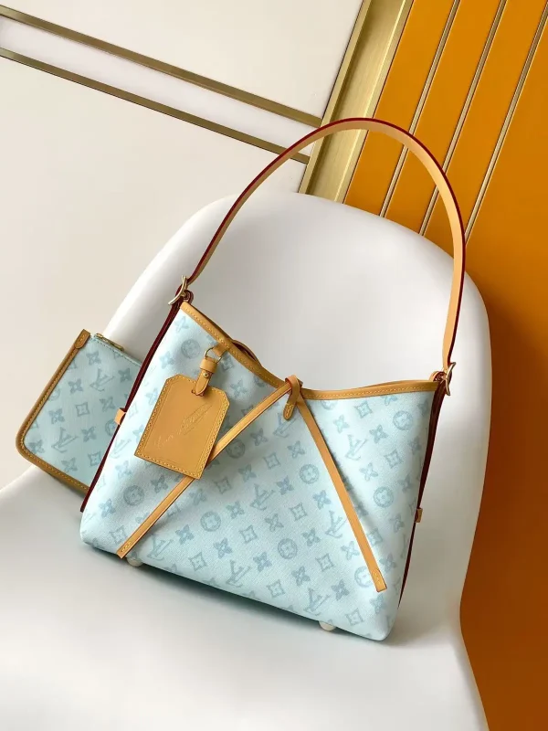 Louis Vuitton Light Blue Monogram CarryAll Shoulder Bag image 1