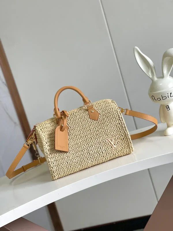 Louis Vuitton Speedy 30 Bandouliere Straw Top Handle Bag image 1