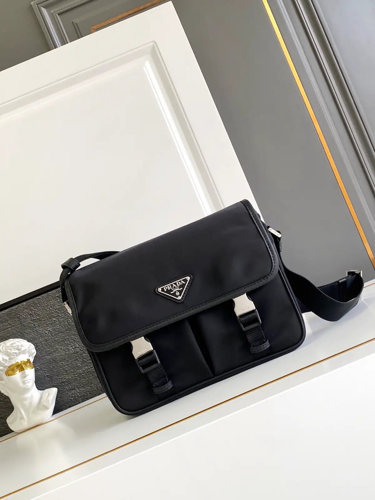 Prada Nylon Messenger Bag with Saffiano Leather Trim image 1