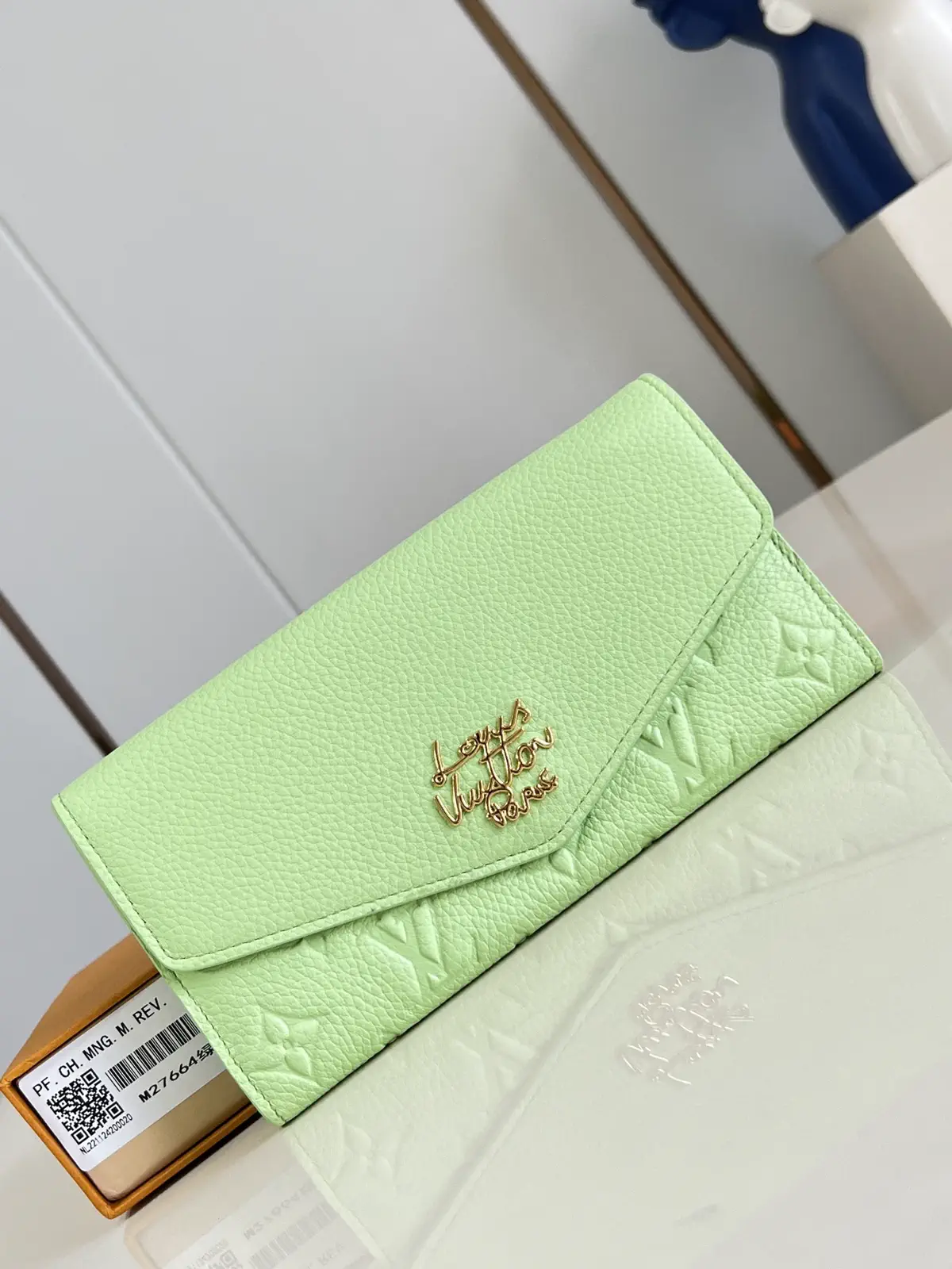 Louis Vuitton Light Green Embossed Long Wallet image 1