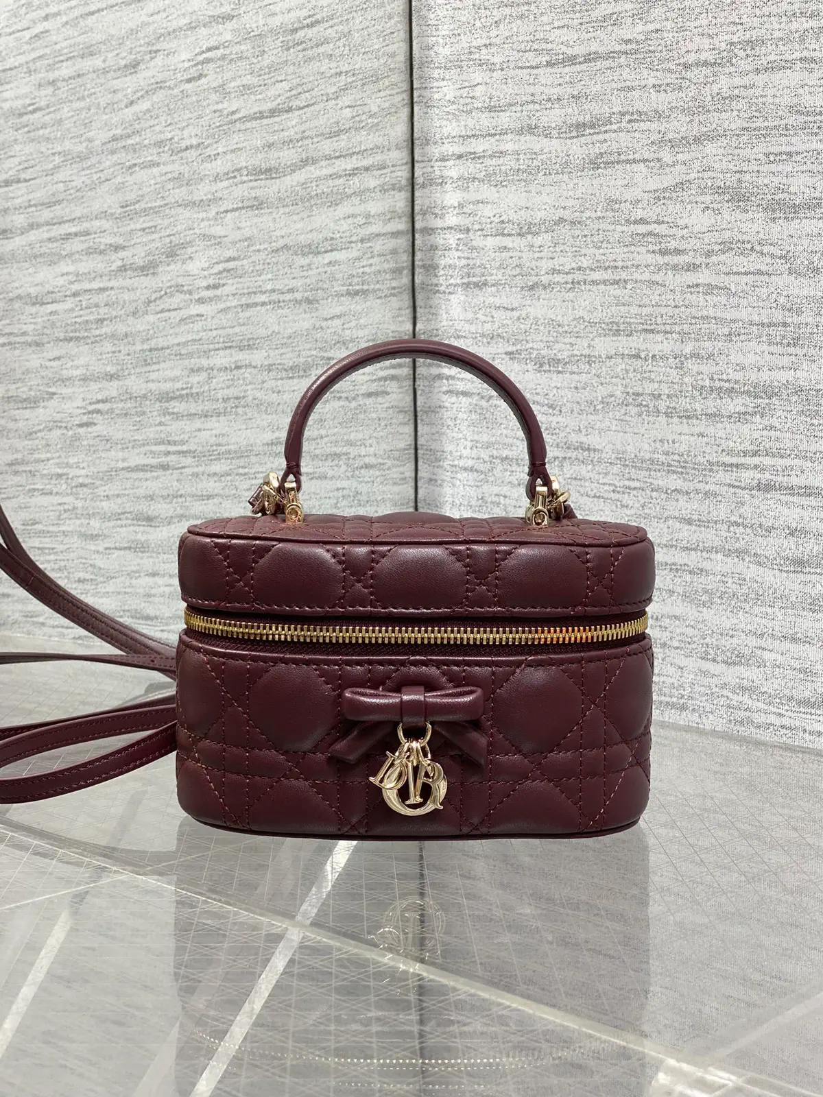 Dior Quilted Bow Cosmetic Bag image 1