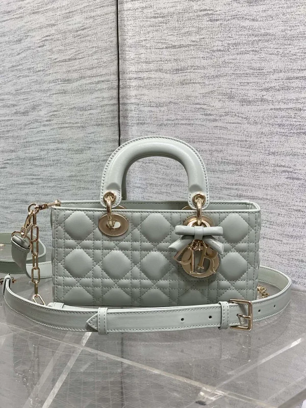 Dior Quilted Top Handle Bag with Bow Charm image 1