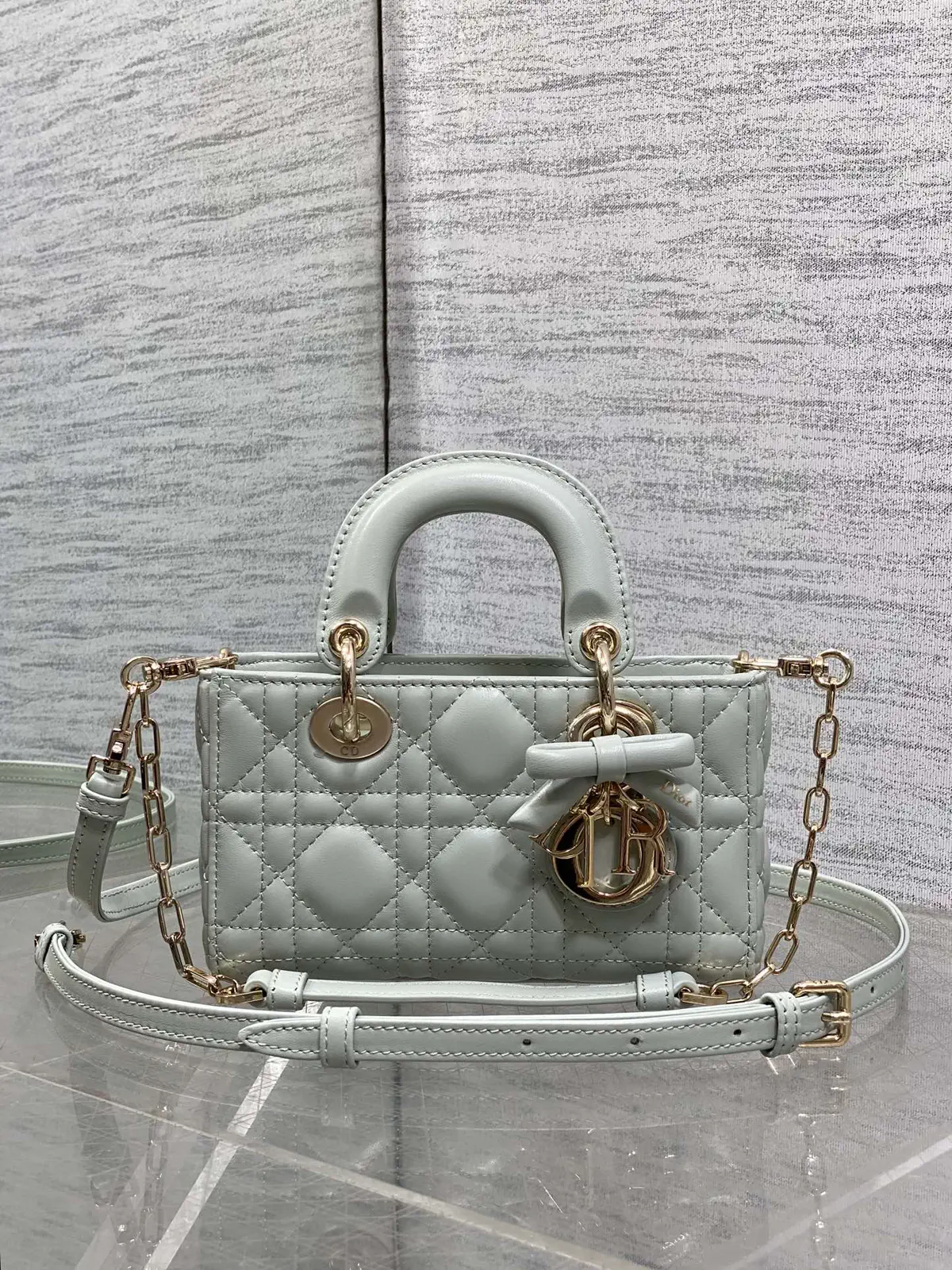 Dior Quilted Bow Detail Top Handle Bag image 1