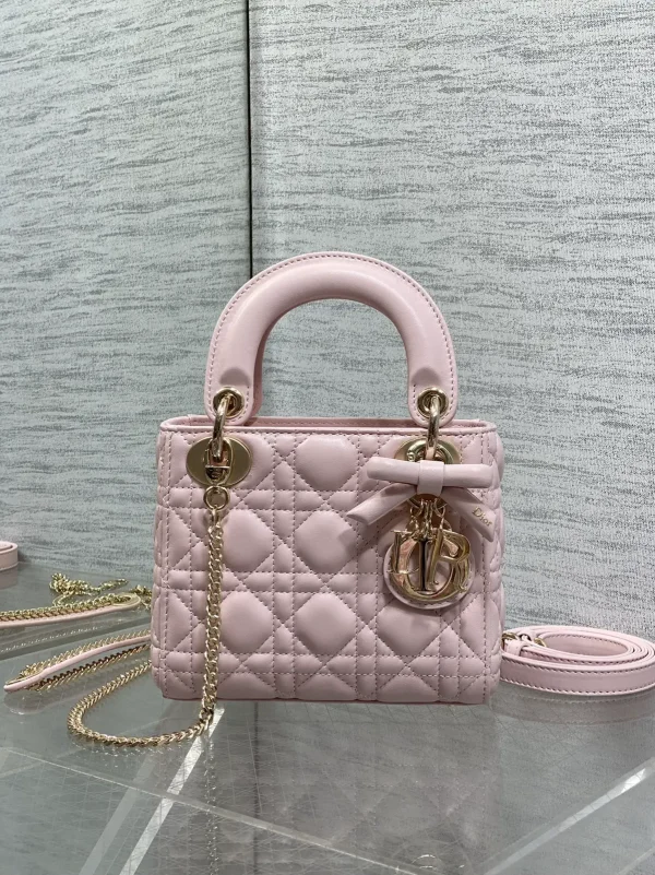 Dior Quilted Top Handle Bag with Bow Charm image 1
