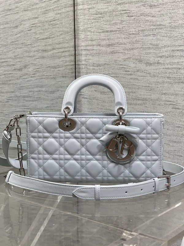 Dior Light Blue Quilted D-Joy Top Handle Bag image 1