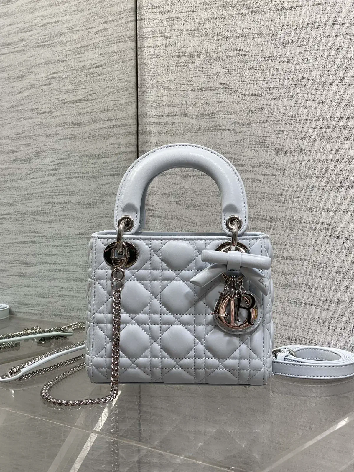 Dior Quilted Bow Detail Mini Top Handle Bag image 1