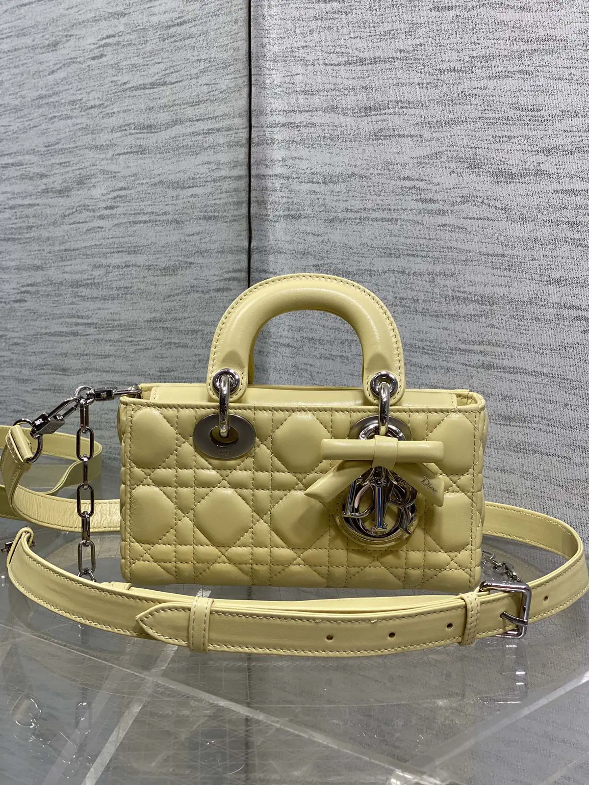 Dior Quilted Mini Top Handle Bag with Bow Detail image 1