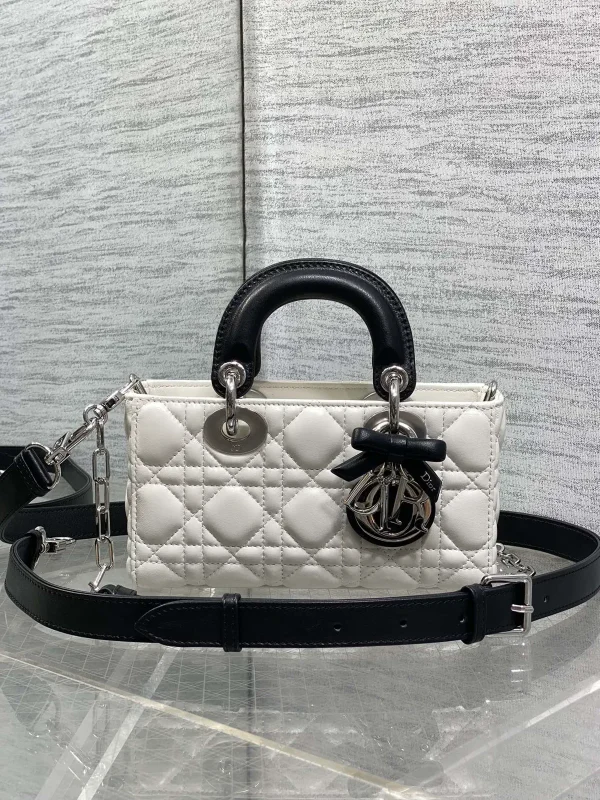 Dior Quilted Mini Top Handle Bag with Bow Charm image 1