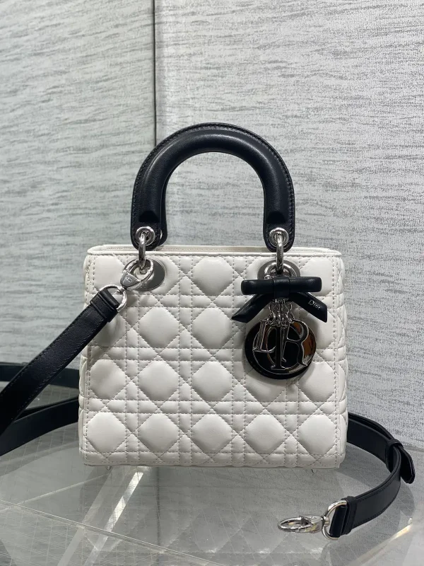 Dior Quilted Top Handle Bag with Bow Charm image 1