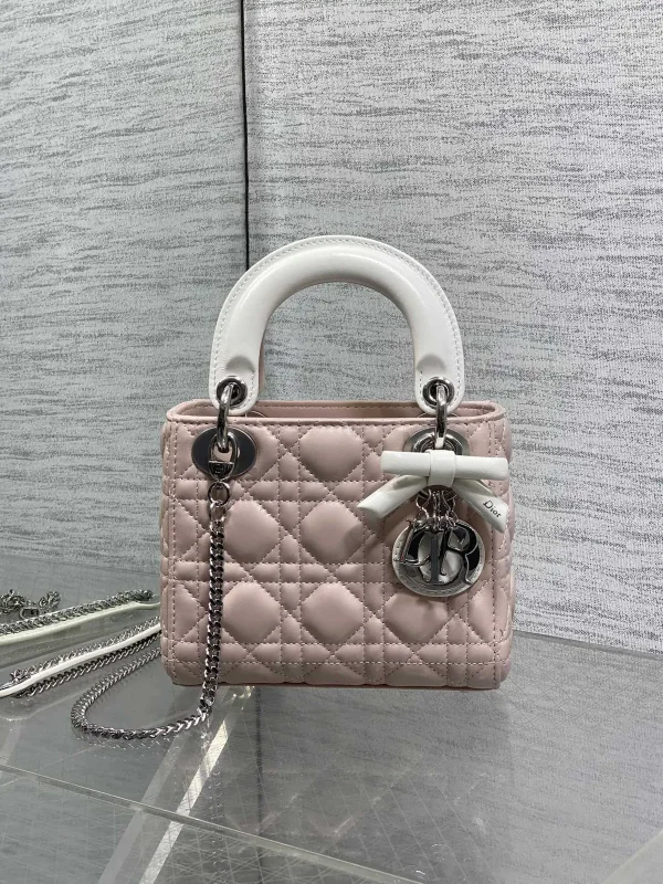 Dior Quilted Top Handle Bag with Bow Charm image 1