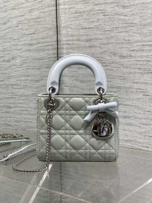 Dior Quilted Mini Top Handle Bag with Bow Charm image 1