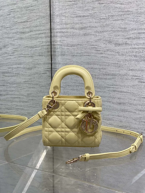 Dior Quilted Micro Top Handle Bag with Bow Charm image 1