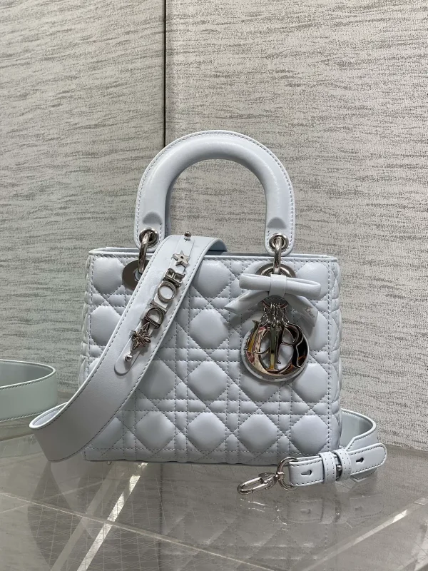Dior Quilted Top Handle Bag with Bow Charm image 1