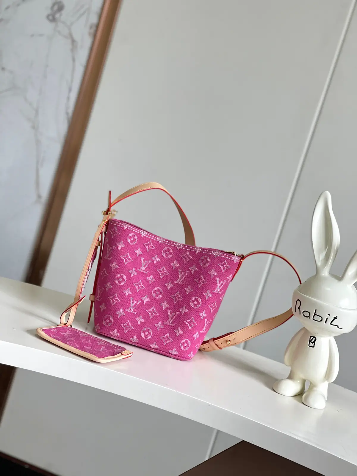 Louis Vuitton Pink Denim Monogram Bucket Bag image 1