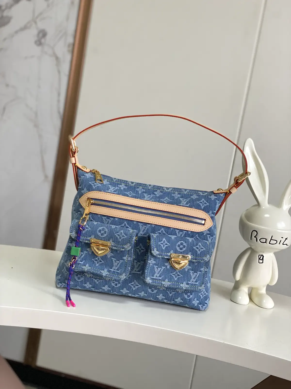Louis Vuitton Blue Denim Monogram Baggy Shoulder Bag image 1
