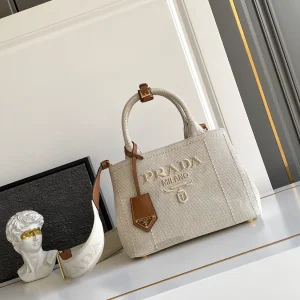 Prada Canvas Mini Top Handle Bag with Detachable Shoulder Strap image 1