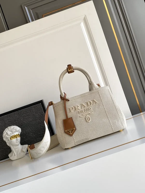 Prada Canvas Mini Top Handle Bag with Detachable Shoulder Strap image 1