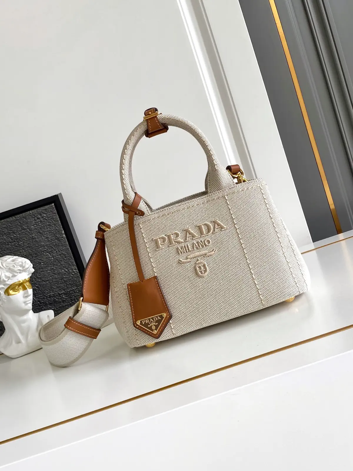 Prada Canvas Mini Top Handle Bag image 1