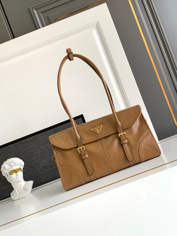 Prada Leather Shoulder Bag with Double Buckle Flap image 1