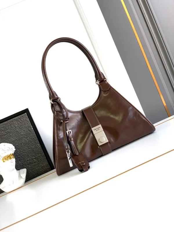 Prada Brown Buckle Closure Shoulder Bag image 1