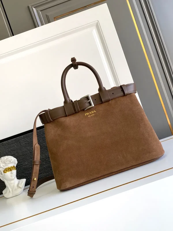 Prada Suede Medium Top Handle Bag image 1