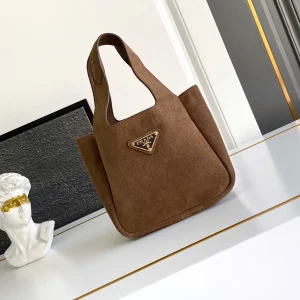 Prada Brown Suede Mini Tote Bag image 1