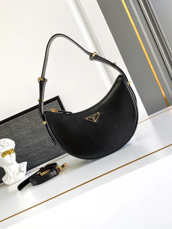 Prada Black Patent Leather Arque Shoulder Bag image 1