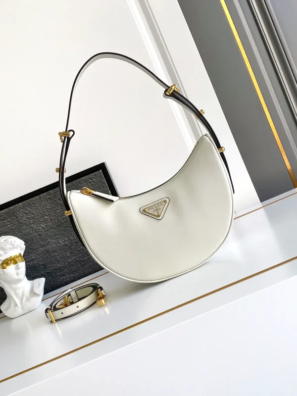 Prada White Leather Hobo Shoulder Bag image 1