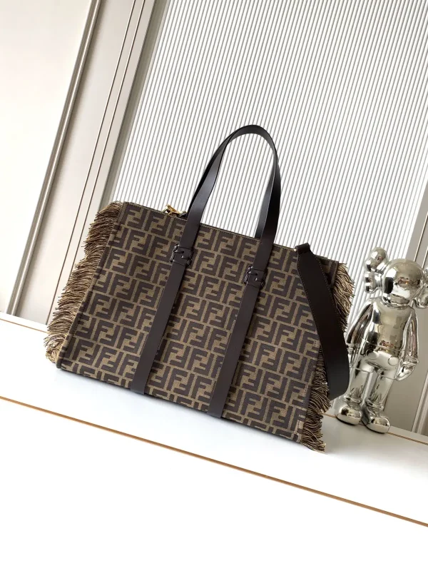 FENDI FF Monogram Fringed Tote Bag image 1