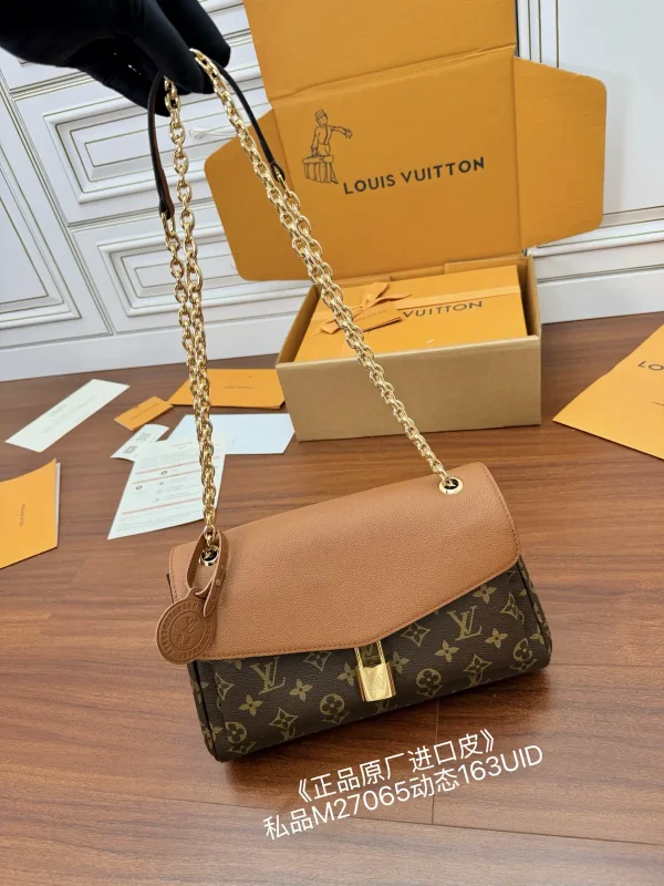 Louis Vuitton Monogram Flap Shoulder Bag with Tan Leather Top image 1