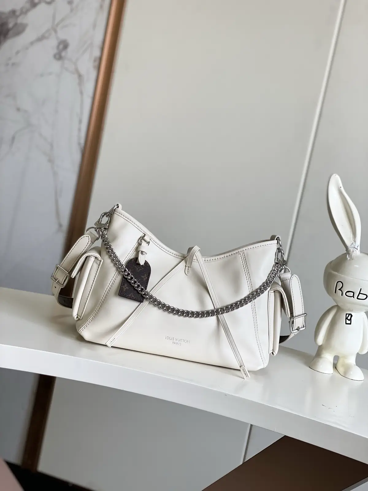 Louis Vuitton White CarryAll Cargo Small Shoulder Bag image 1